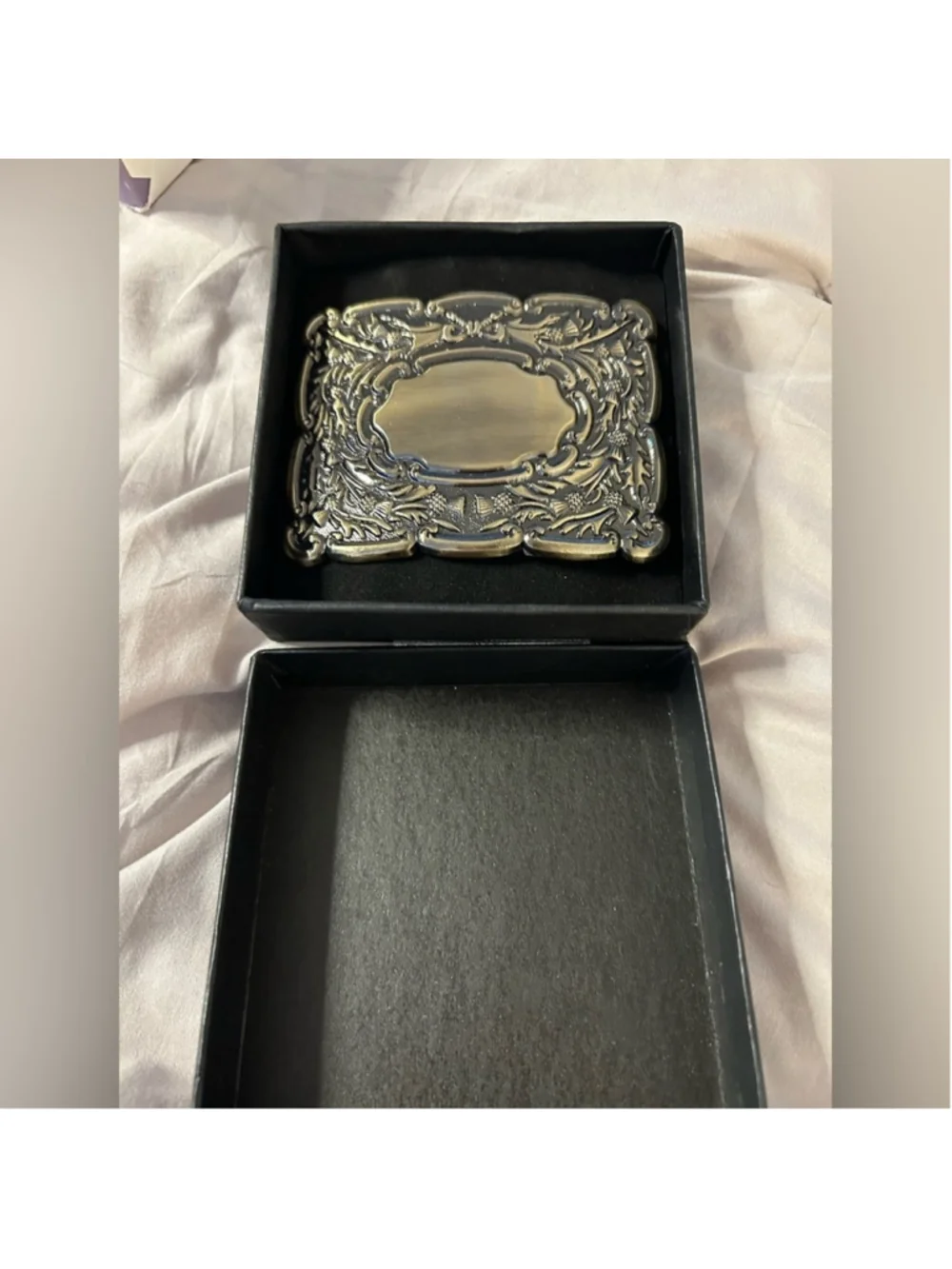 NEW Pipers Kilt Belt Buckle Pewter Rust-Free Brass Iconic Thistle Design